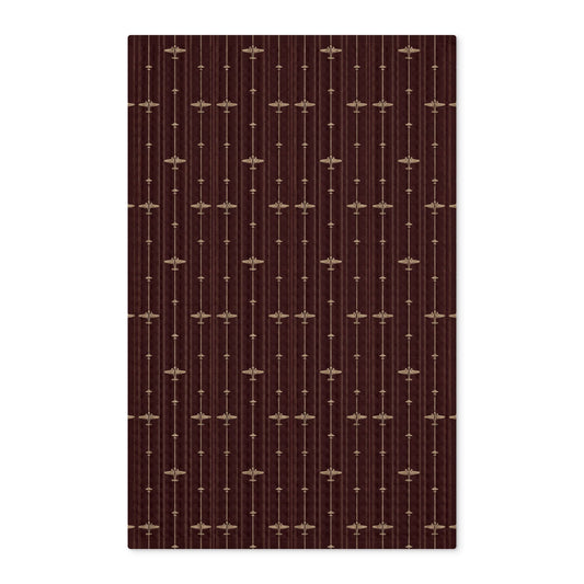 Tea Towel - Burgundy & Creme