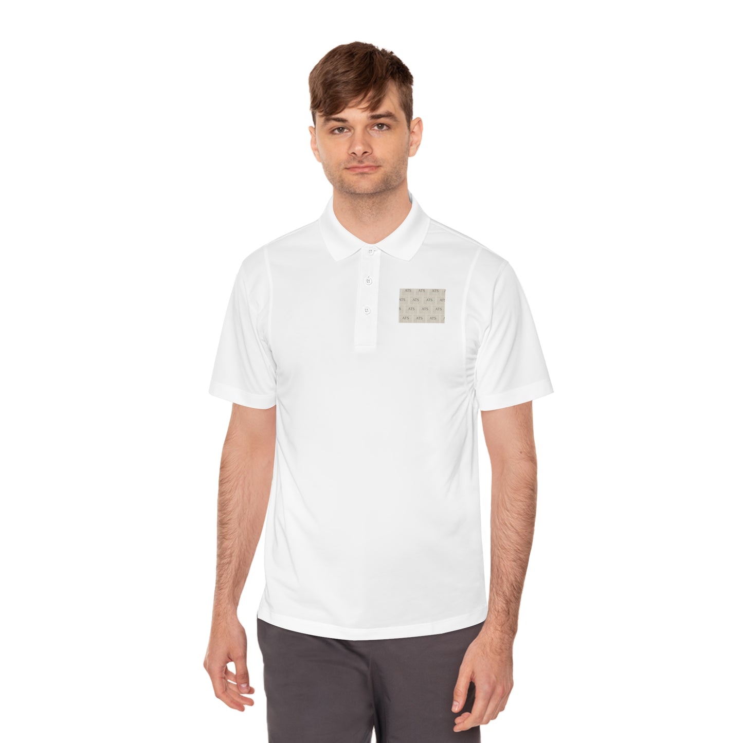 Sport Polo Shirt — Minimalist Beige Logo Chest Patch