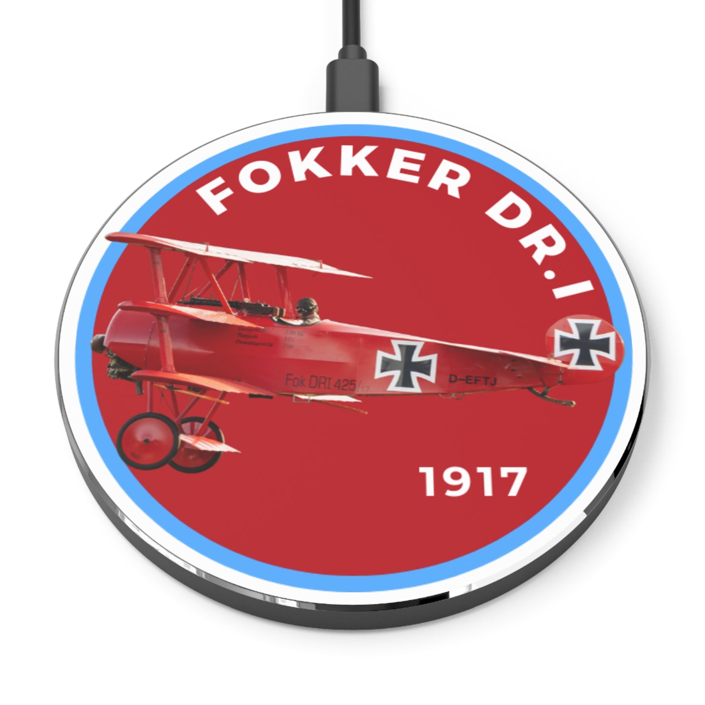 Fokker Dr.I 1917 Red Triplane Wireless Charger