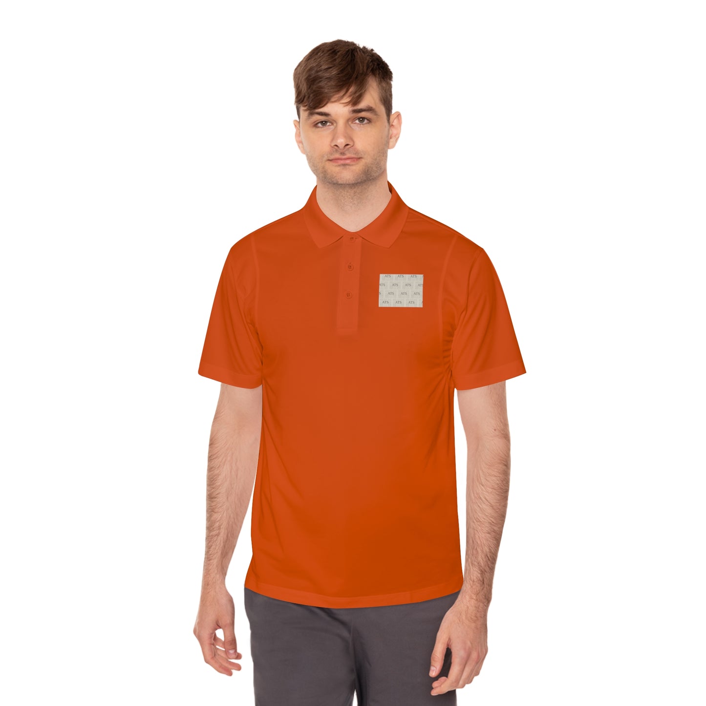 Sport Polo Shirt — Minimalist Beige Logo Chest Patch