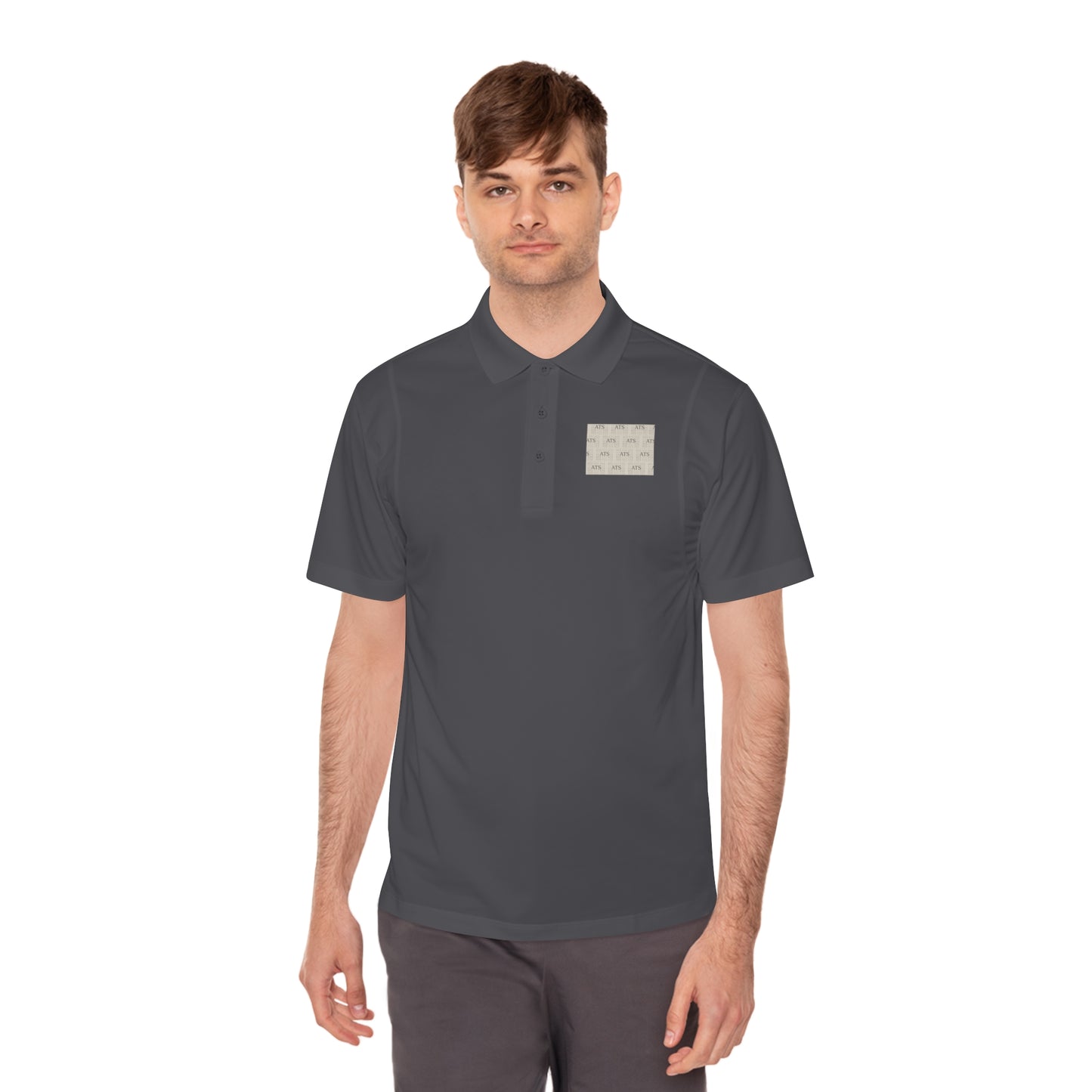Sport Polo Shirt — Minimalist Beige Logo Chest Patch