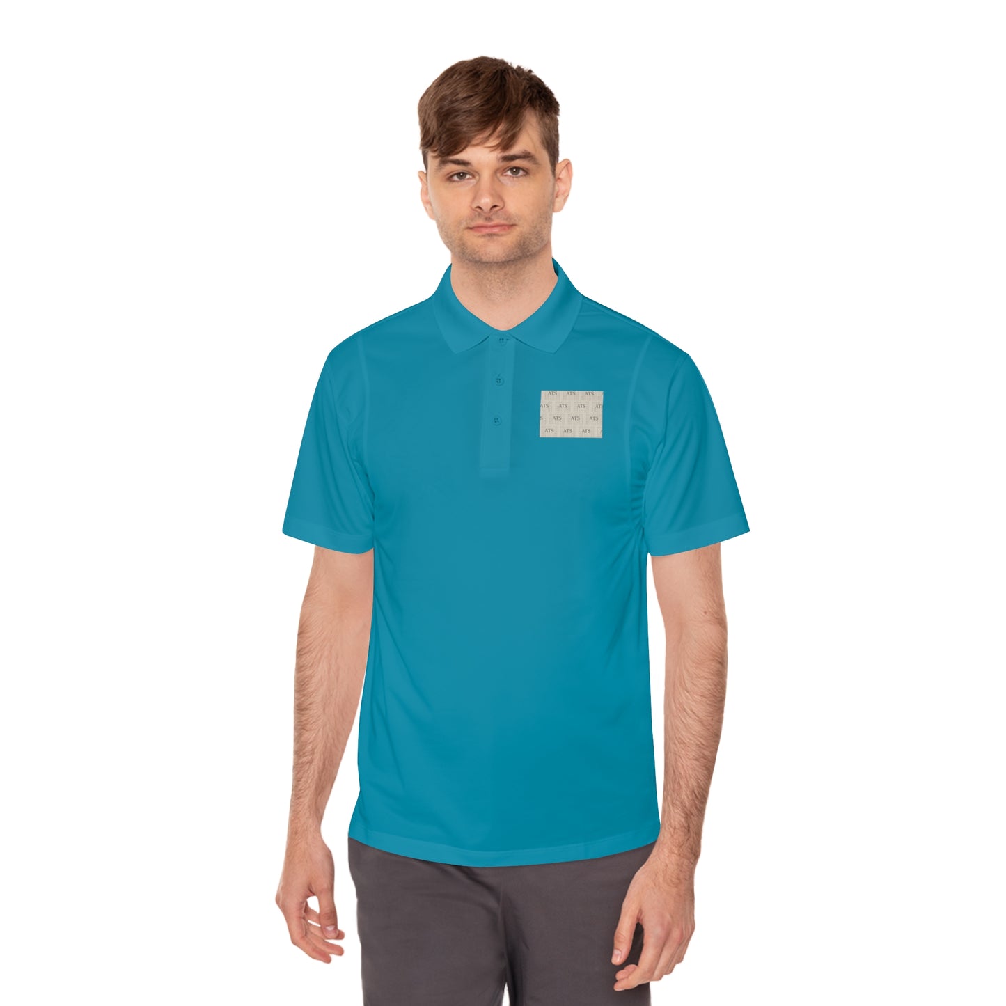Sport Polo Shirt — Minimalist Beige Logo Chest Patch