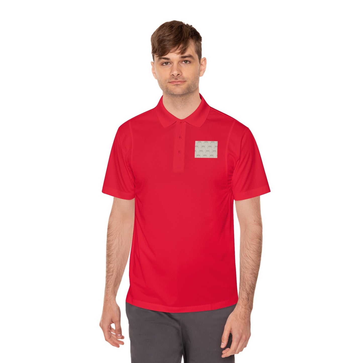 Sport Polo Shirt — Minimalist Beige Logo Chest Patch