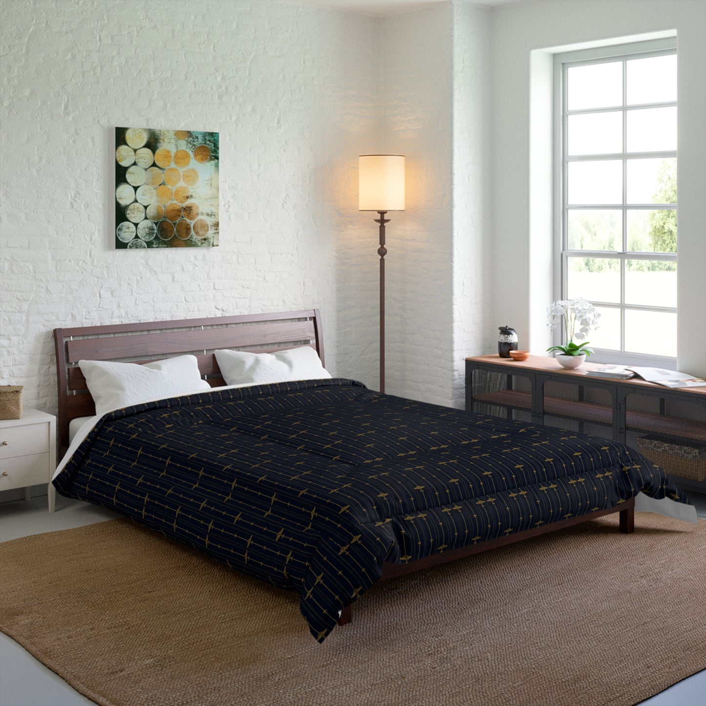 Comforter Bedspread Navy Blue