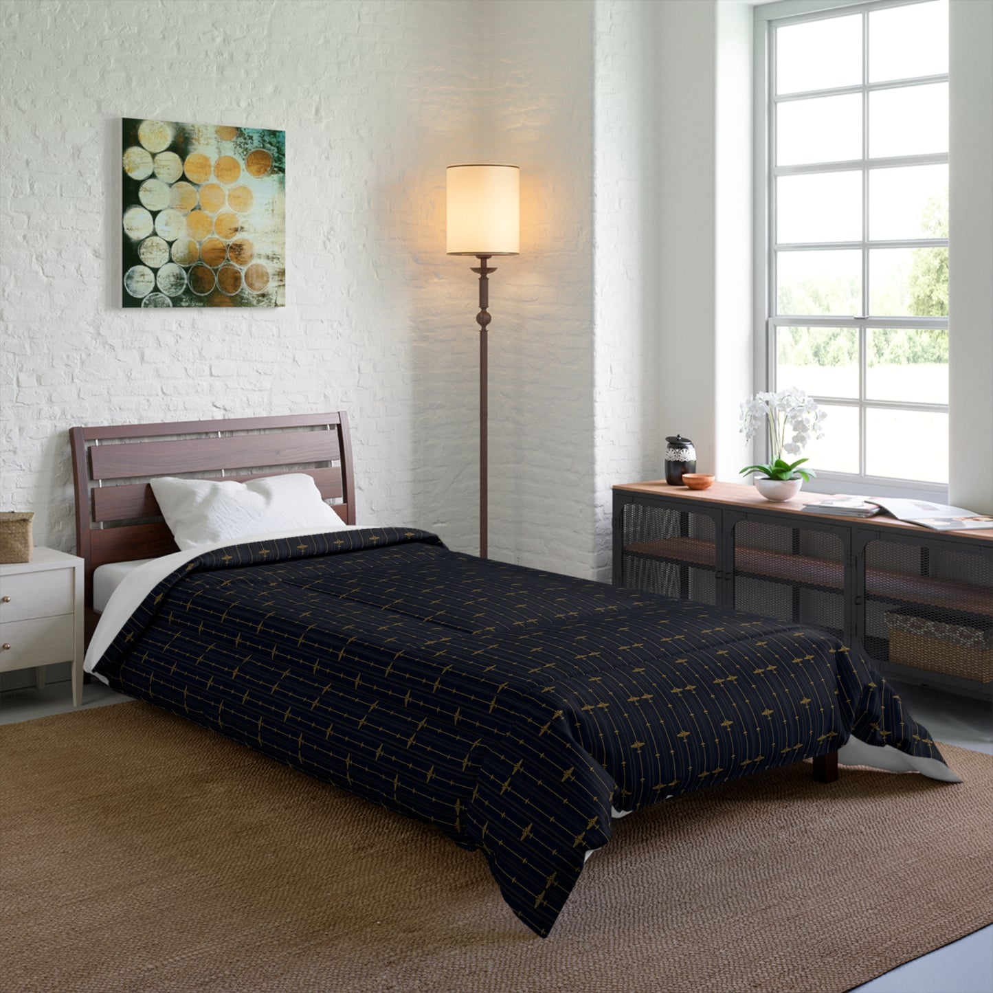 Comforter Bedspread Navy Blue