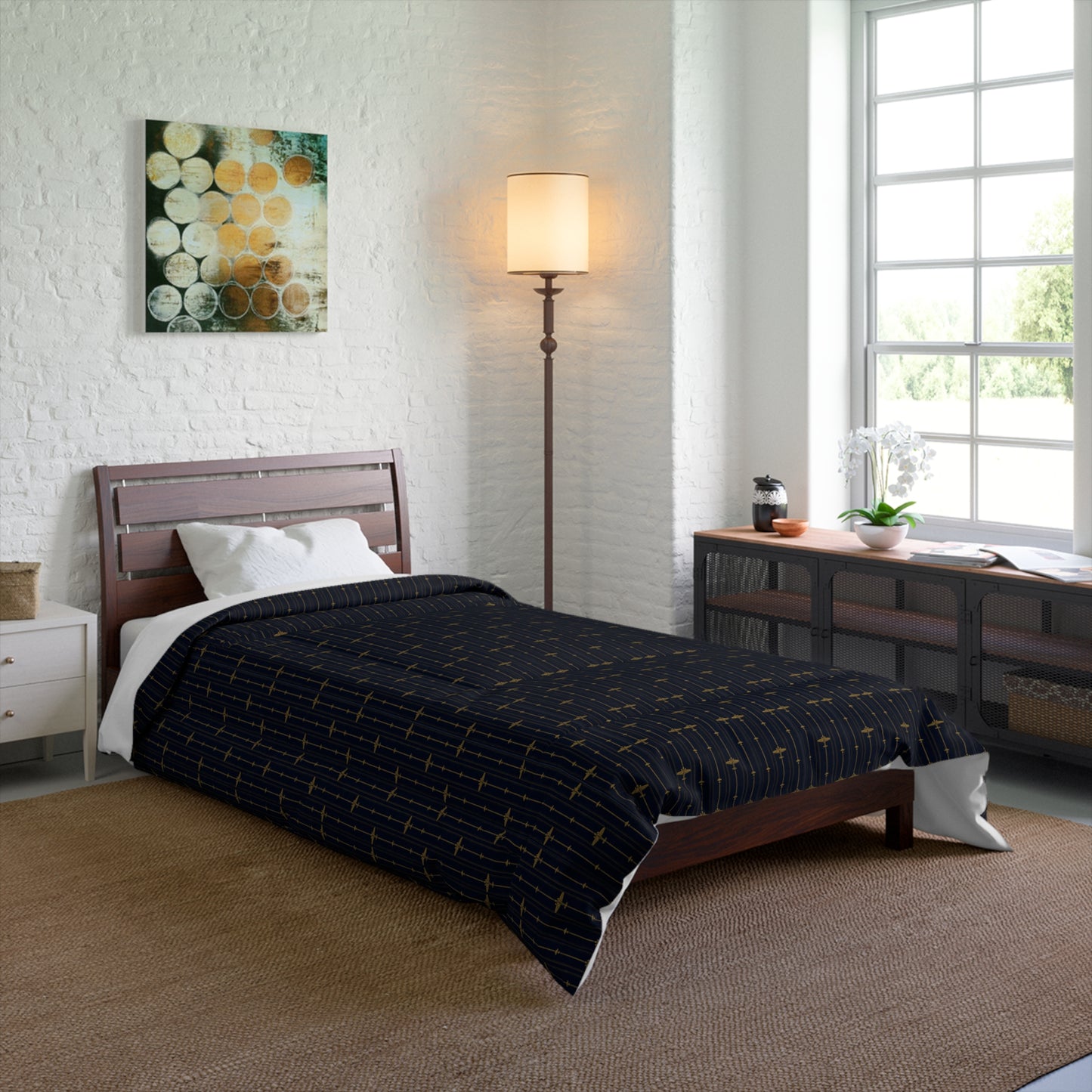 Comforter Bedspread Navy Blue