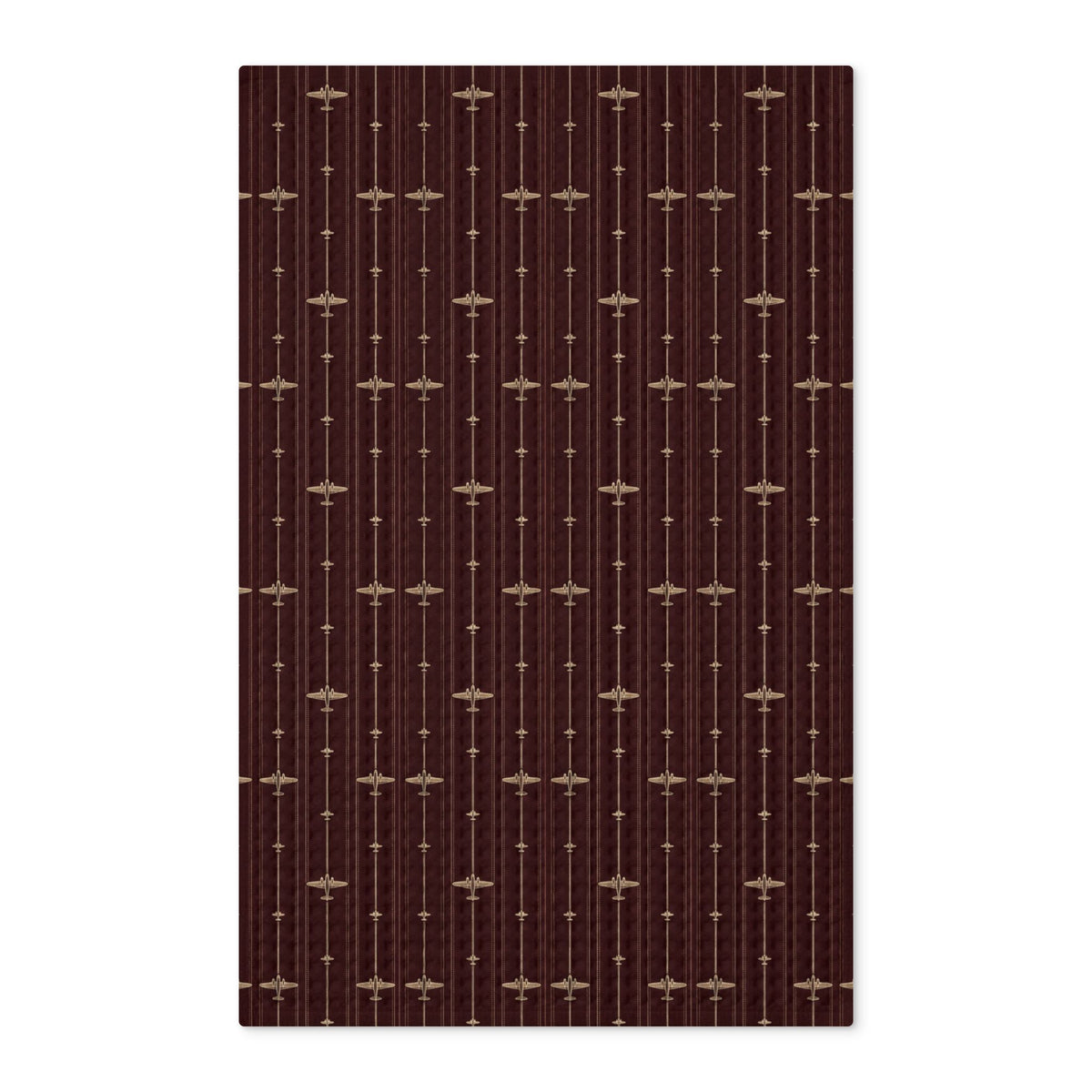 Tea Towel - Burgundy & Creme