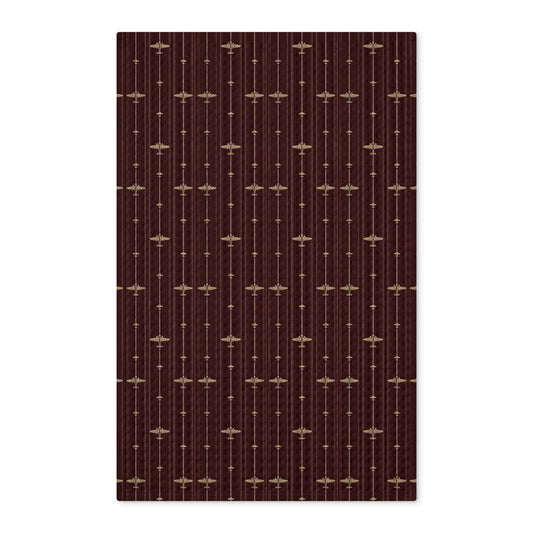 Tea Towel - Burgundy & Creme