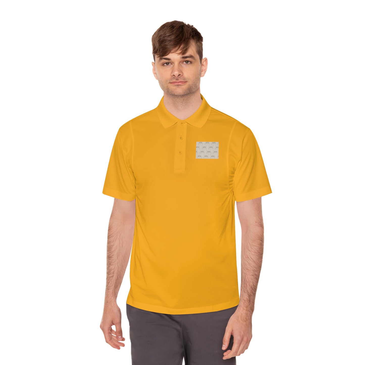 Sport Polo Shirt — Minimalist Beige Logo Chest Patch
