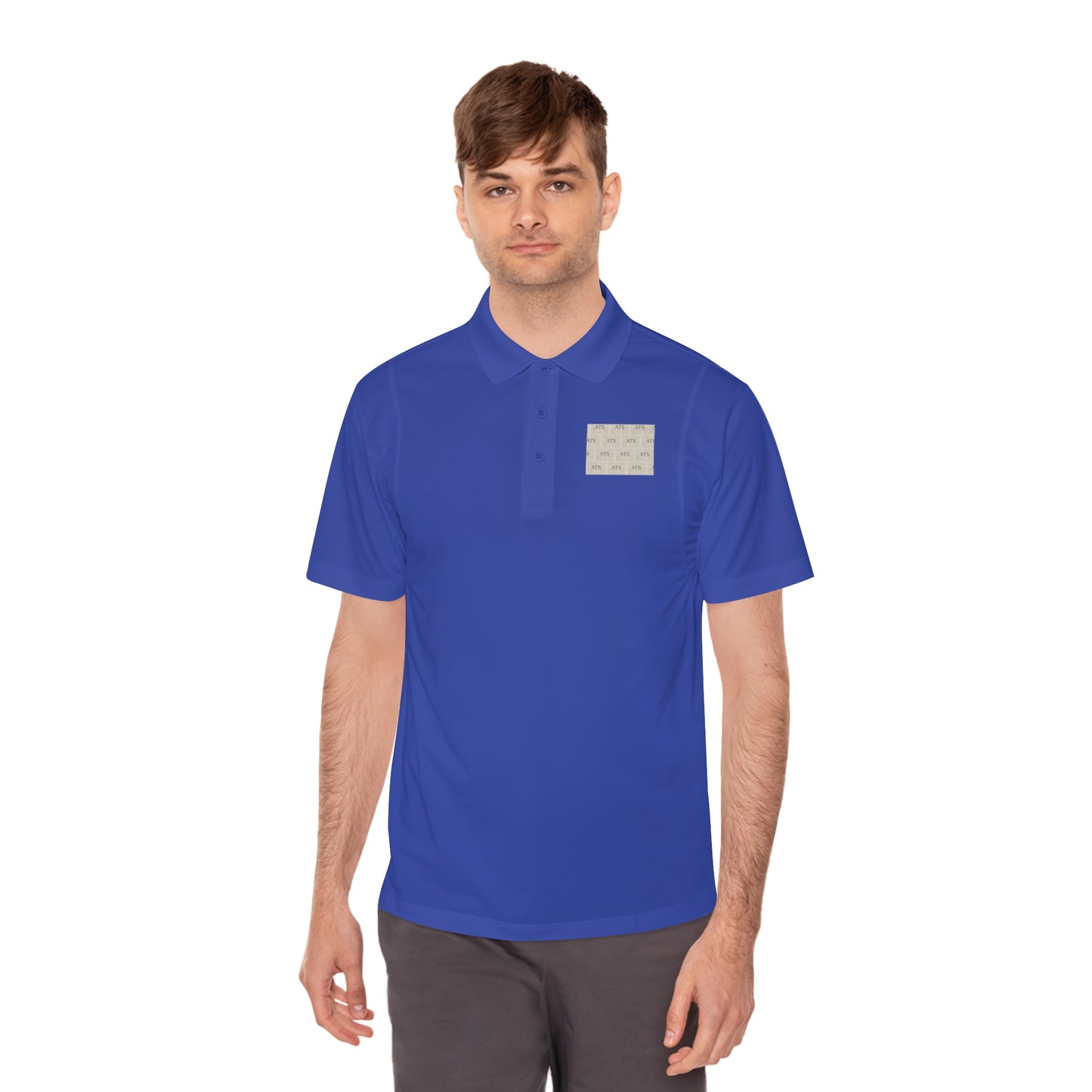 Sport Polo Shirt — Minimalist Beige Logo Chest Patch