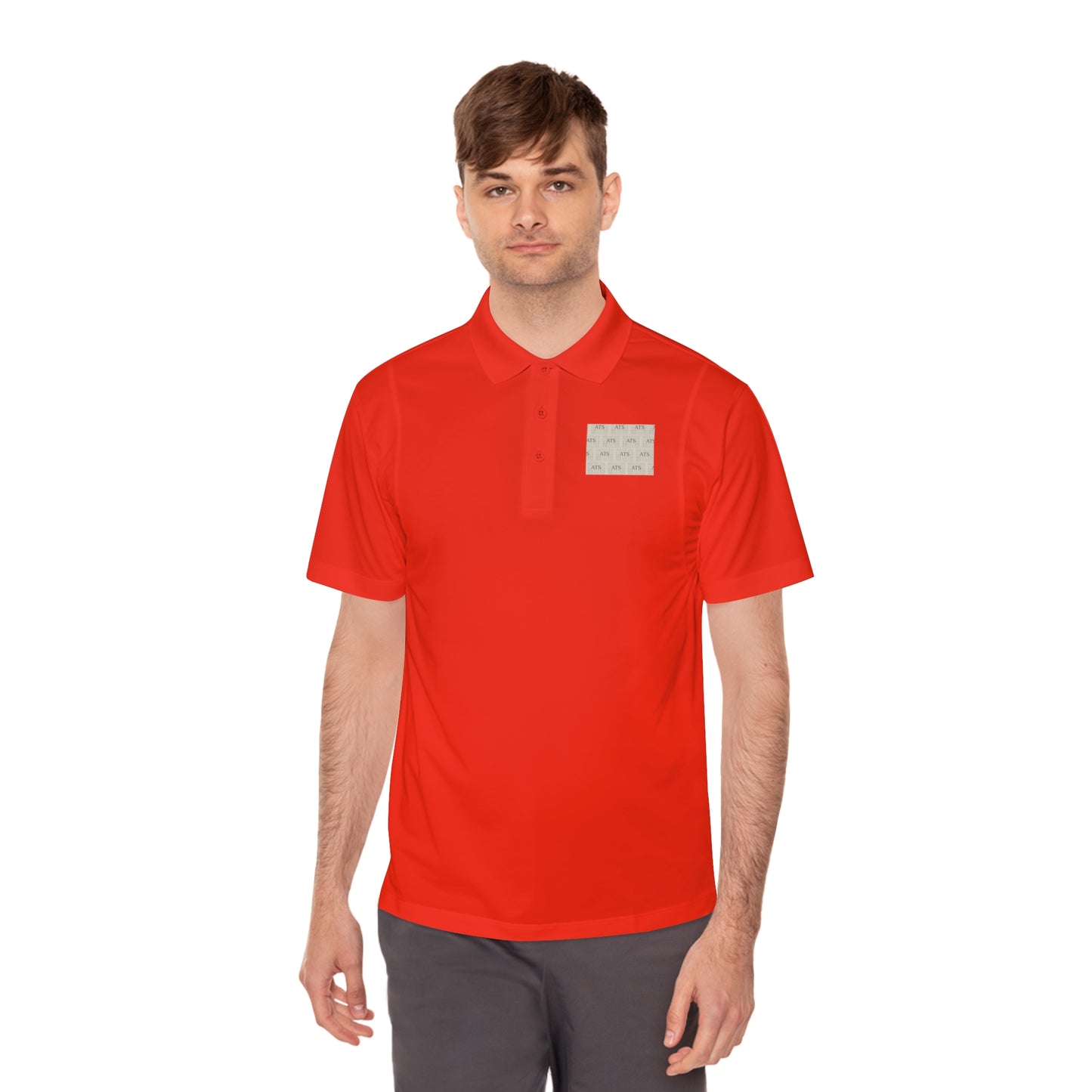 Sport Polo Shirt — Minimalist Beige Logo Chest Patch