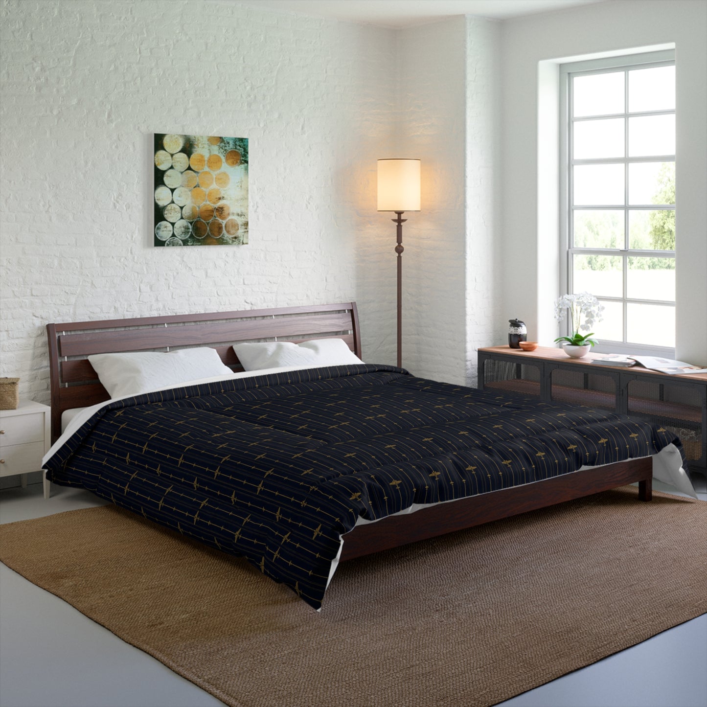 Comforter Bedspread Navy Blue