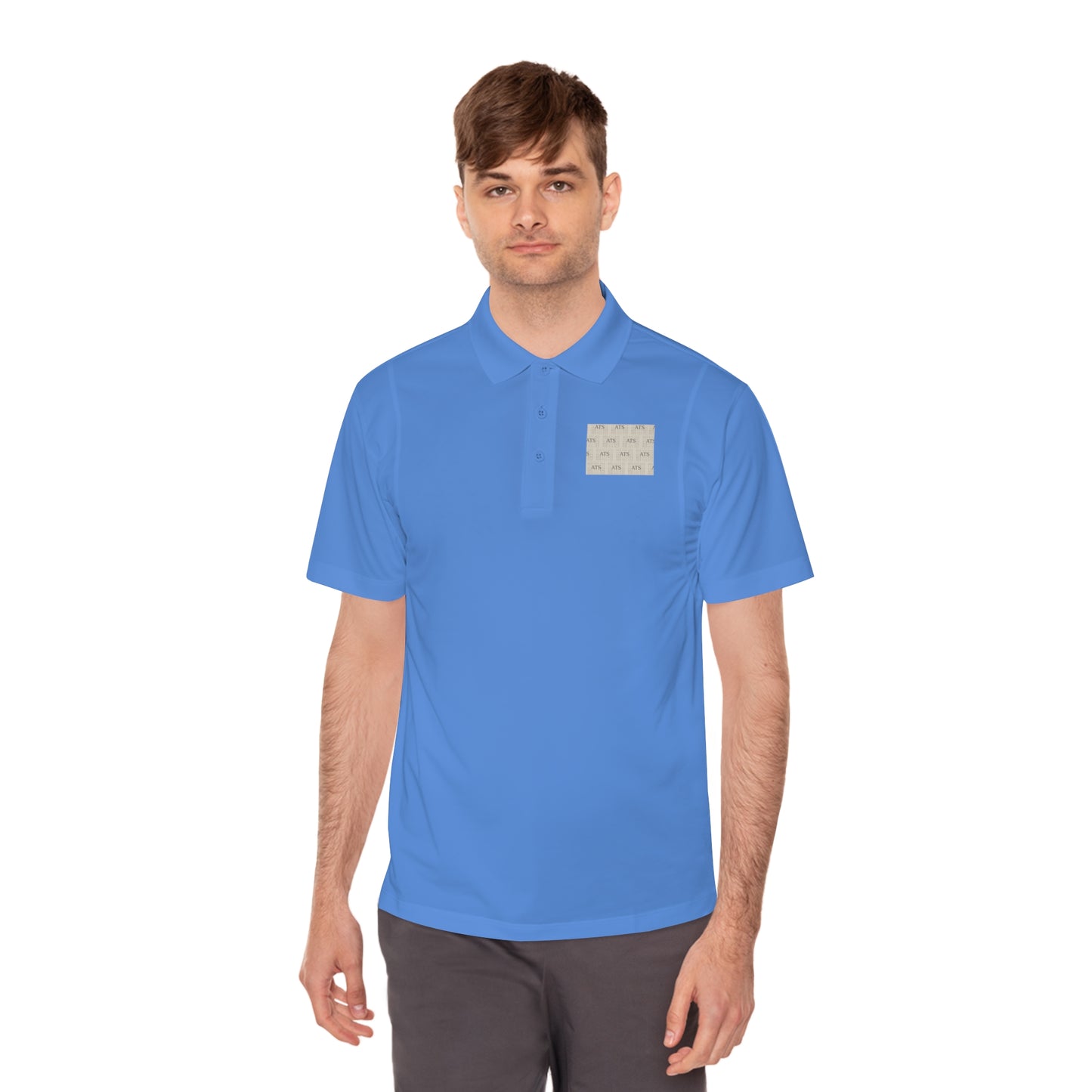 Sport Polo Shirt — Minimalist Beige Logo Chest Patch
