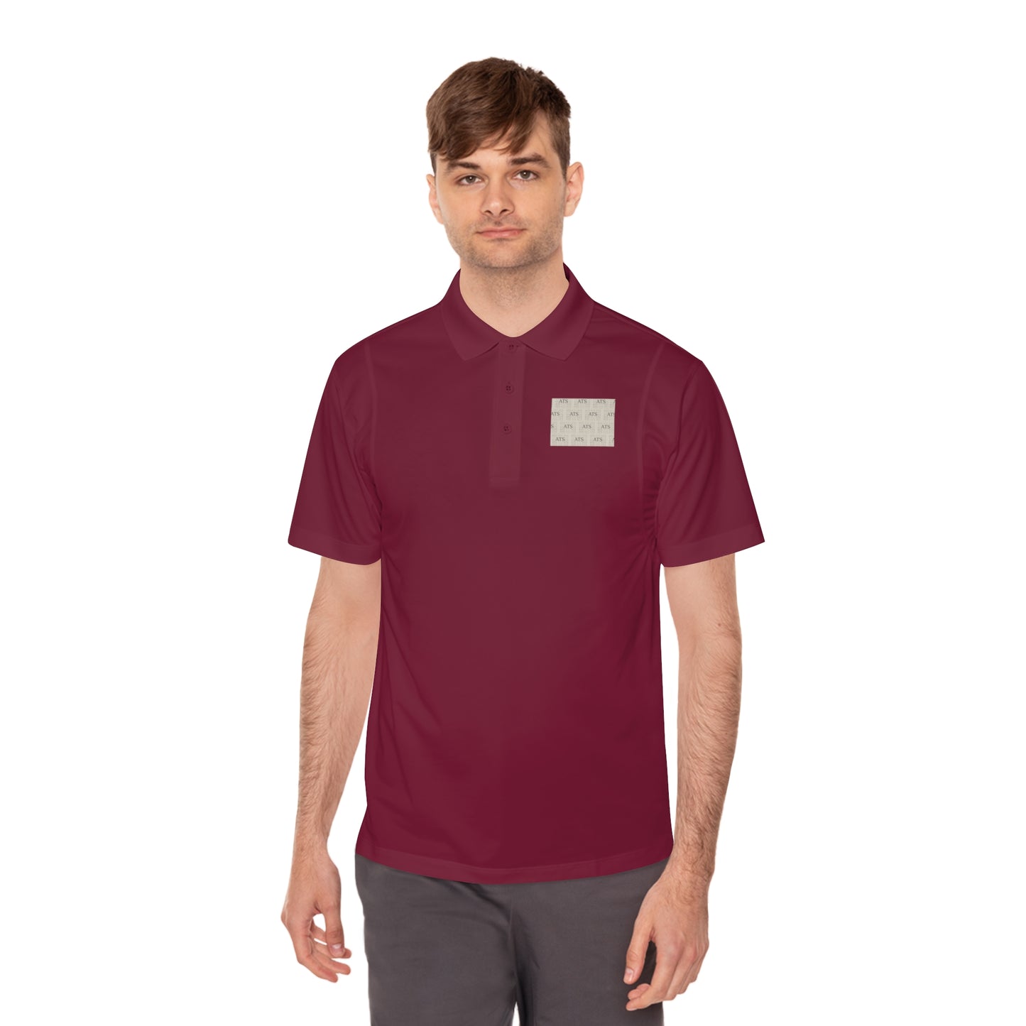 Sport Polo Shirt — Minimalist Beige Logo Chest Patch