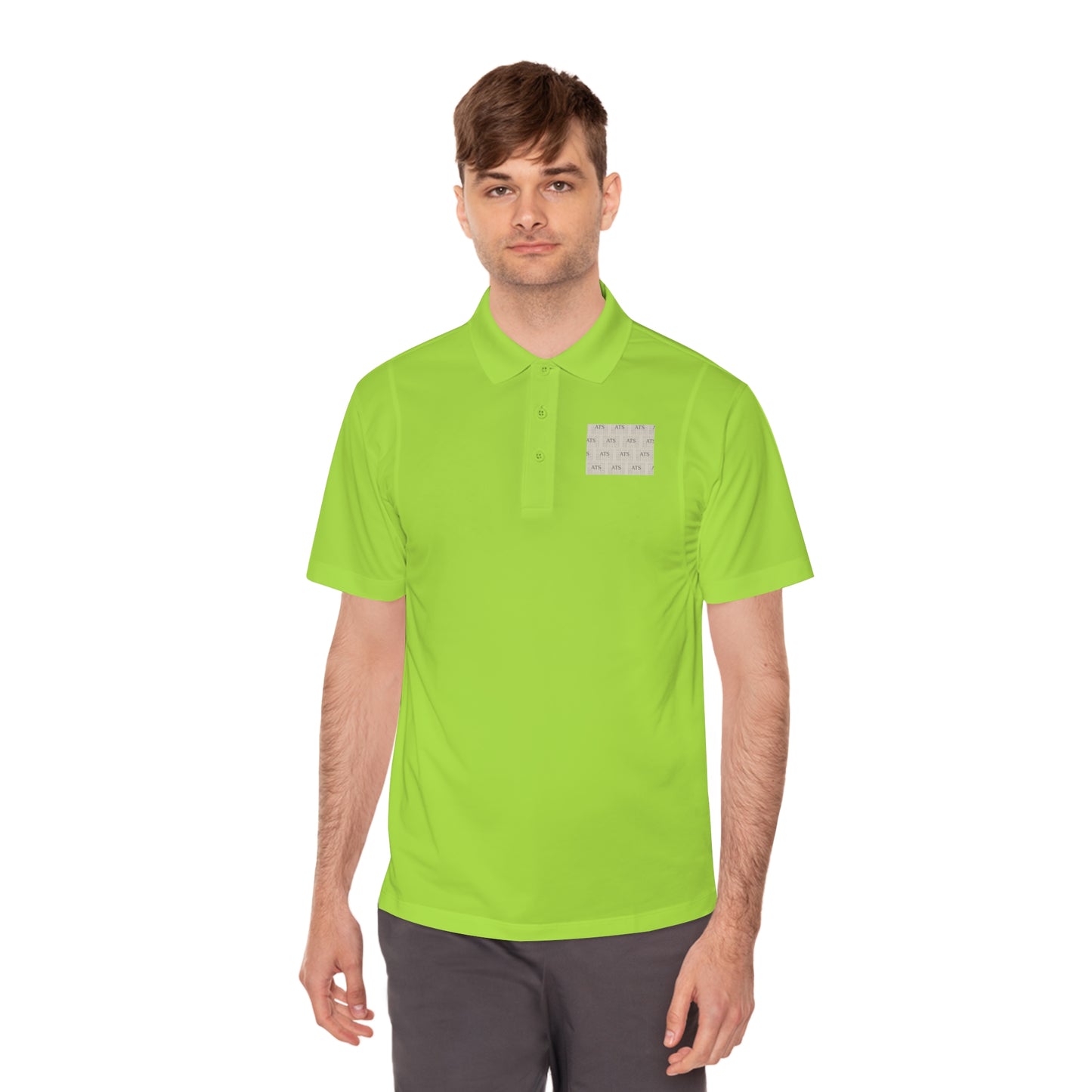 Sport Polo Shirt — Minimalist Beige Logo Chest Patch