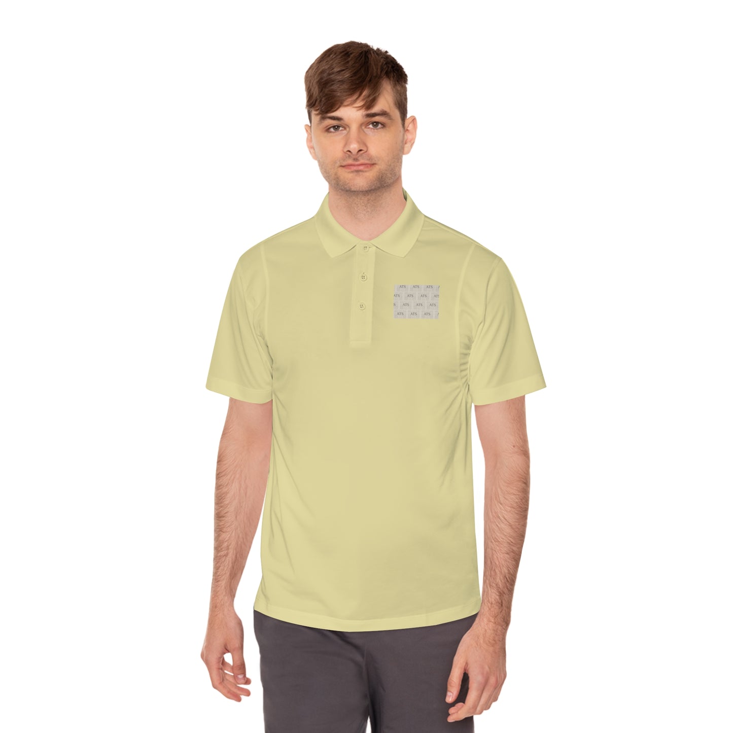 Sport Polo Shirt — Minimalist Beige Logo Chest Patch