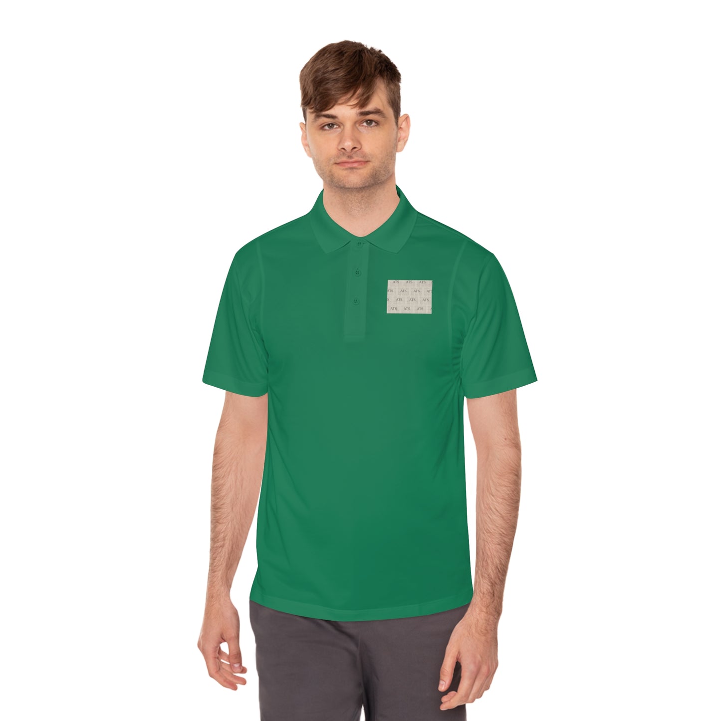 Sport Polo Shirt — Minimalist Beige Logo Chest Patch